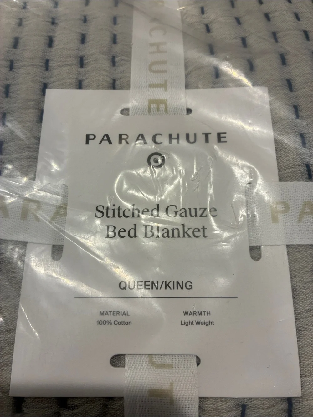 Parachute x Target Queen/King Stitched Gauze Bed Blanket •Heathered Grey•